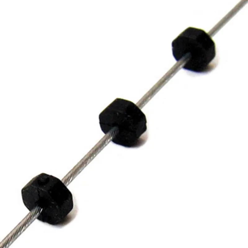 Jagwire Octagonal Cable Donuts Block of 3 in Black-1